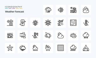 25 Wetterlinien-Icon-Pack vektor