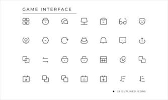 Spielschnittstellensymbol mit umrissenem Stil vektor