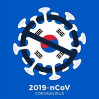 Südkorea Flagge Zeichen Vorsicht Coronavirus vektor