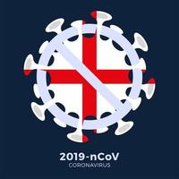 England Flagge Zeichen Vorsicht Coronavirus vektor