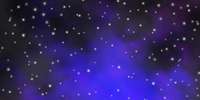 dunkelrosa, blaue Vektorschablone mit Neonsternen. vektor