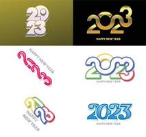 große reihe von 2023 frohes neues jahr logo text design 2023 zahlenentwurfsvorlage vektor