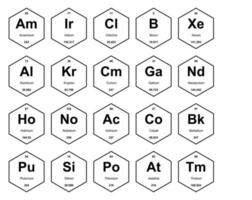 20 prejodisk tabell av de element ikon packa design vektor