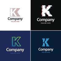 Buchstabe k großes Logo-Pack-Design kreatives modernes Logo-Design für Ihr Unternehmen vektor