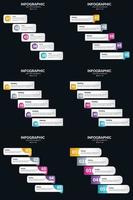 Vektor 6 Infografiken Pack Präsentationsfolie Vorlage 5 Schritte Zyklusdiagramme und Zeitleisten