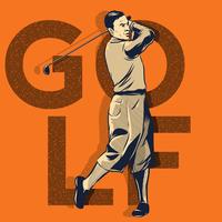 Golf-Spieler in der Aktions-Illustration vektor