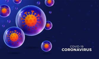 futuristisk coronavirus eller covid-19 webb banner mall vektor