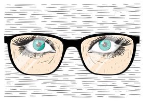 Vector Hand Drawn Glasses With Eye