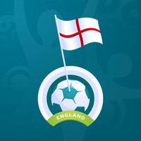 England Vektorflagge an einem Fußball befestigt vektor
