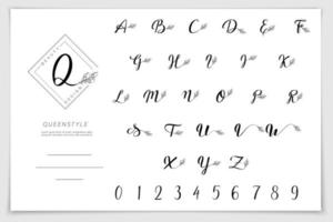 handritat alfabet skrivet med penselpenna. vektor