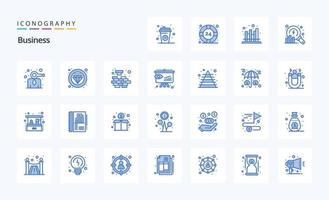 25 Business-Blau-Icon-Pack vektor