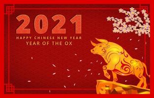 kinesiskt nyår av oxen vektor
