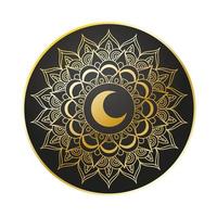 gyllene mandala ramadan kareem dekoration vektor