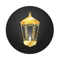 goldene Lampe Ramadan Kareem Dekoration vektor