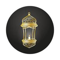 goldene Lampe Ramadan Kareem Dekoration vektor