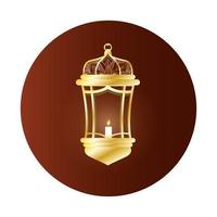 goldene Lampe Ramadan Kareem Dekoration vektor