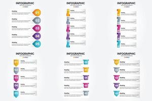 flaches Designset der Vektorillustrations-Infografiken für Werbebroschürenflieger und -zeitschrift vektor