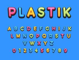 Kinder Plastik Cartoon Schriftart Set vektor