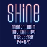 Shine Neon Vector Font Set