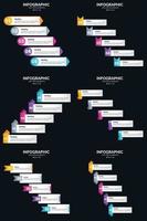 vektor 6 infographics packa presentation glida mall 5 steg cykel diagram och tidslinjer