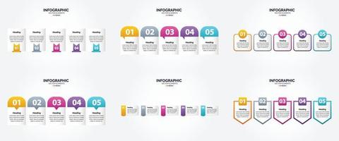 flaches Designset der Vektorillustrations-Infografiken für Werbebroschürenflieger und -zeitschrift vektor