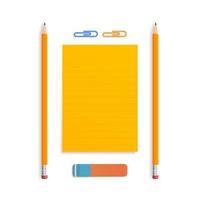 zwei orange Vektor realistische Stifte mit Papier
