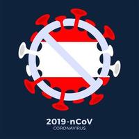 Österrike flagga tecken försiktighet coronavirus cell vektor