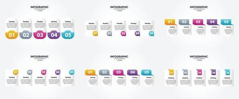 flaches Designset der Vektorillustrations-Infografiken für Werbebroschürenflieger und -zeitschrift vektor