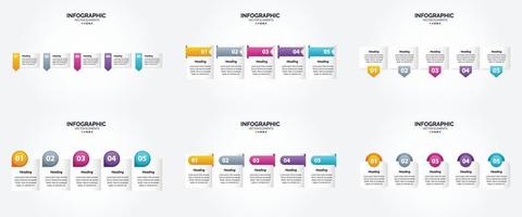 flaches Designset der Vektorillustrations-Infografiken für Werbebroschürenflieger und -zeitschrift vektor