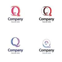 Buchstabe q großes Logo-Pack-Design kreatives modernes Logo-Design für Ihr Unternehmen vektor