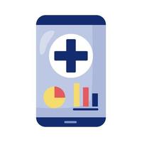 smartphone med medicinsk kors vektor