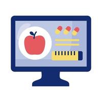 Desktop mit Apfel und Maßband vektor