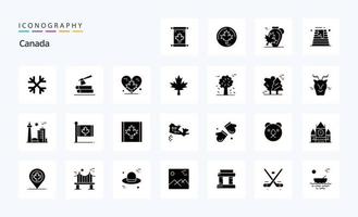 25 kanadisches solides Glyphen-Icon-Pack vektor