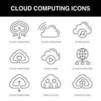 cloud computing ikoner set vektor