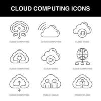 Cloud-Computing-Symbole festgelegt vektor