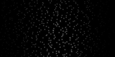 dunkelgrauer Vektorhintergrund mit kleinen und großen Sternen. vektor