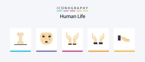 mänsklig platt 5 ikon packa Inklusive . vård. hand. kreativ ikoner design vektor