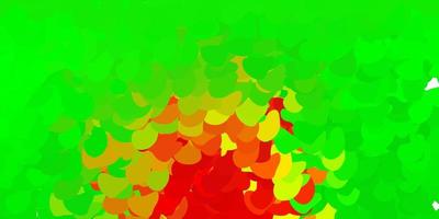 hellgrüner, roter Vektorhintergrund mit zufälligen Formen. vektor