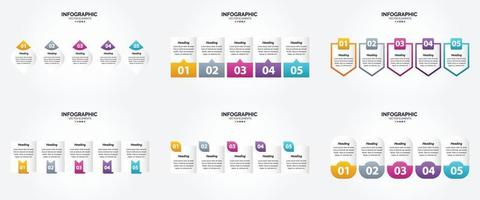 flaches Designset der Vektorillustrations-Infografiken für Werbebroschürenflieger und -zeitschrift vektor