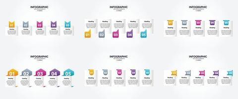 flaches Designset der Vektorillustrations-Infografiken für Werbebroschürenflieger und -zeitschrift vektor