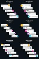 vektor 6 infographics packa presentation glida mall 5 steg cykel diagram och tidslinjer