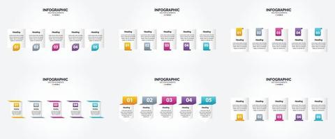 flaches Designset der Vektorillustrations-Infografiken für Werbebroschürenflieger und -zeitschrift vektor