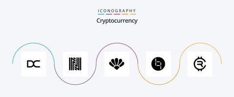 Cryptocurrency Glyph 5 Icon Pack inklusive Coin. Krypto . Kryptowährung. Münze vektor