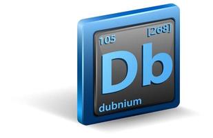 chemisches Element aus Dubnium. chemisches Symbol mit Ordnungszahl und Atommasse. vektor