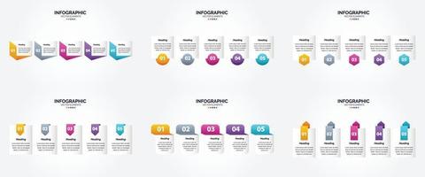 flaches Designset der Vektorillustrations-Infografiken für Werbebroschürenflieger und -zeitschrift vektor