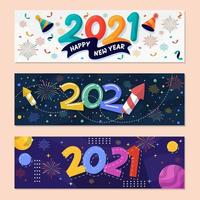 nytt år 2021 fest banner vektor