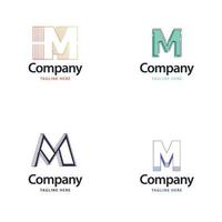 brev m stor logotyp packa design kreativ modern logotyper design för din företag vektor