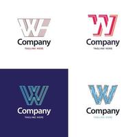 brev w stor logotyp packa design kreativ modern logotyper design för din företag vektor