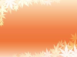 En guldlönnbladram på en orange bakgrund. vektor