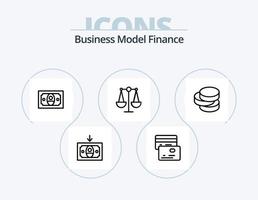Finanzlinie Icon Pack 5 Icon Design. . . Geld. Geld. Kasse vektor